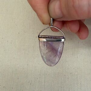 Vintage Silver Amethyst Pendant for Necklace